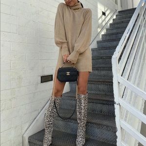 Princess Polly Zahara Sweater Dress in Beige ⚡️